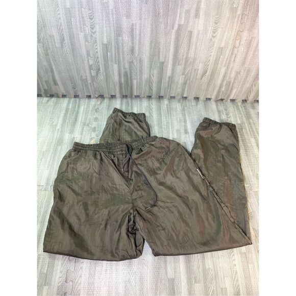 Vtg Givenchy Active Jogger Pants Men Medium Green Nylon Drawstring Y2K - Picture 1 of 11
